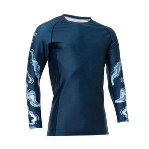 Econex Sports T-shirt de compression unisexe à manches courtes, impression par sublimation, séchage rapide, Spandex Polyester, motif vague bleue - Product Image 6