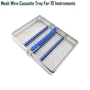 Boîte de rangement pour instruments dentaires en acier inoxydable de haute qualité, 10 pièces, micro-maille métallique, stérilisation, chirurgical, certifié CE, Java Sur - Product Image 5
