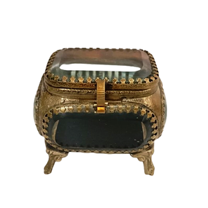 KAMRAN - Organizador de Joyas Rectangular de Latón Antiguo, Caja de Almacenamiento de Joyas de Viaje, Estuche de Exhibición de Aretes - Product Image 1