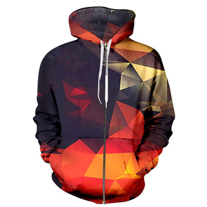Sudadera de Moda Masculina, Estilo Hip-Hop, Ecológica, Resistente al Viento, Tejida, 100% Poliéster, con Estampado Digital, Diseño de la Noche Estrellada de Van Gogh - Product Image 4