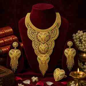 Wholesale Brass Fashion Jewelry 14K18K24K Micron Gold Plated Dubai Style Heavy Bridal <b>Long</b> <b>Necklaces</b> Set Traditional Jewelry Set - Product Image 3