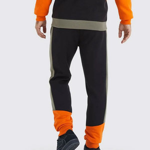 Men's Color Blocking Hooded <b>Tracksuit</b> Full Length Streetwear Casual Jogger Pants With Side Pockets Elastic Waist Cotton - Product Image 6