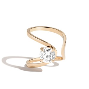 Zaha Brilliant 14K Solid Gold Pear Cut Diamond Engagement <b>Wedding</b> <b>Wrap</b> Ring with IGI Certification - Product Image 1