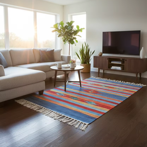Tapis/chemins de table en coton pelucheux à motifs floraux faits à la main, design moderne, lavables, réversibles, pour la maison et les voyages, personnalisables - Product Image 1
