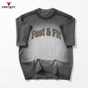 T-shirt imprimé streetwear personnalisé de haute qualité, effet délavé, pour homme, fitness et tenue décontractée, t-shirt confortable pour homme - Product Image 3