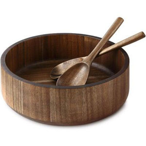 Fancy Acacia <b>Wood</b> <b>Salad</b> <b>Bowl</b> Set With Serving Utensils Handcrafted Natural Finish Food Safe <b>Wood</b> Serving <b>Bowl</b> For Kitchen Dining - Product Image 2