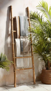 High Quality Vietnam Export Eco-Friendly Classic Rectangle Bamboo <b>Ladder</b>-Multifunctional Bathroom Kitchen Towel Rack Plant Stand - Product Image 2