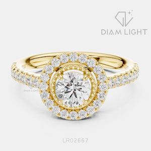 Bague de fiançailles et d'anniversaire en or blanc 14 carats avec diamant de laboratoire rond de 0,526 carats, bijoux fins, certifiée IGI, bague de mariage - Product Image 5