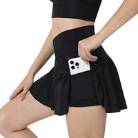 Jupe de sport taille haute pour femme avec poche, idéale pour le yoga, la gym, le fitness, le golf et le tennis