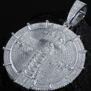 Nouveauté 2025 Pendentifs Rondes Couronne de Roi en Argent Sterling S925 Style Hip Hop Moissanite Iced Out - Product Image 2