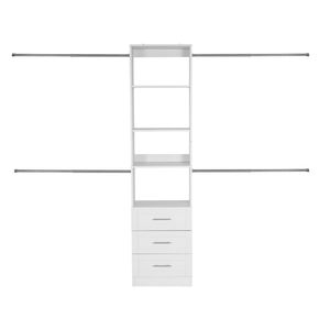 Armadio Moderno a 3 Cassetti con Altezza Regolabile, Sistema di Organizzazione Guardaroba in Legno con 4 Unità Retrattili - Product Image 1