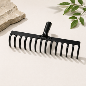 Tête de râteau de jardin robuste à 10, 12, 14 ou 16 dents en acier, accessoire cultivateur pour pelouse, feuilles et sol, idéal pour le jardinage, l'aménagement paysager et l'agriculture - Product Image 1