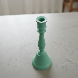 Porte-bougie conique moderne en aluminium coulé, finition mate, couleur turquoise, style nordique minimaliste, pour décoration intérieure, centre de table de mariage et cadeau - Product Image 2