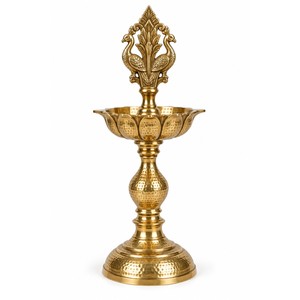 Lámpara de aceite Diya de latón martillado grande al por mayor - Moradabad, India - Product Image 1