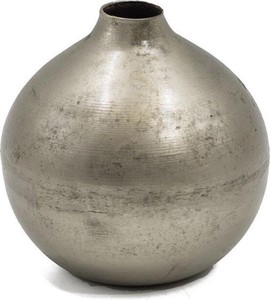 Jarrón de Metal Plateado Vintage, Jarrón Esférico para Flores de Escritorio, Decoración Moderna y Minimalista para el Hogar y Oficina, Jarrón al por Mayor para Regalo - Product Image 1