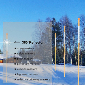 Estacas de nieve con cinta reflectante y sombrero de plástico 5/16 "x 48" H - Product Image 6