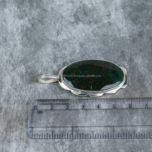 จี้เงินแท้ 925 ชุบทองคำขาว งานแฮนด์เมด สไตล์โบฮีเมียน ประดับพลอยบลัดสโตน สำหรับสร้อยคอหมั้นผู้หญิง - Product Image 5