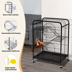 Gabbia in Metallo da 37 Pollici per Furetti e Cincillà, Adatta ad Animali di Taglia Media e Piccola, con Rampe per Conigli e Porcellini d'India - Product Image 2