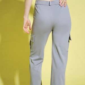 Women Cargo <b>Pants</b> Solid Color Mid Waist Regular Fit Full Length Breathable Cotton Bamboo Fiber Casual Streetwear <b>Pants</b> - Product Image 3
