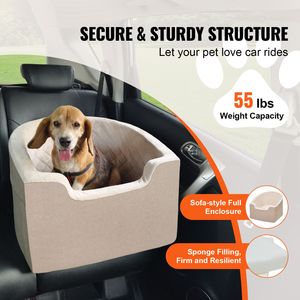 Sedile Rialzato Impermeabile per Cani da Auto in Tessuto Oxford con Tasca Portaoggetti e Guinzaglio di Sicurezza - Cuccia da Auto per Cani - Product Image 2