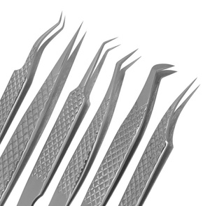 Pince à cils en acier inoxydable très demandée Outils d'extension de cils avec logo personnalisé - Product Image 2