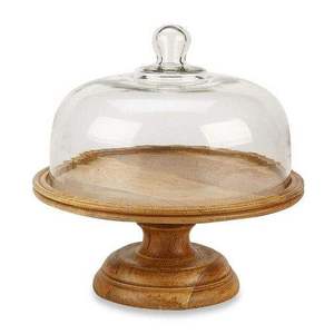 Support à gâteau en bois et verre marron pour la découpe de gâteaux lors d'anniversaires, de mariages et de célébrations – Outils à gâteau - Product Image 4