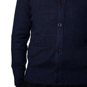 Men's 100% Acrylic Knit Cardigan Sweater Wholesale Custom <b>University</b> College Greek Letter Embroidery V-Neck Button Knitwear - Product Image 4