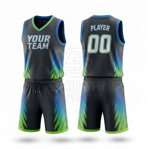 Ensemble pour jeunes unisexe avec vêtements de sport personnalisés en polyester, couleur et impression sur mesure, uniforme de basket-ball en gros - Product Image 1