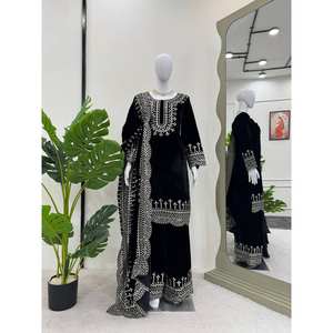 Conjunto de traje de fiesta para mujer con hilo y trabajo de secuencia - Product Image 5