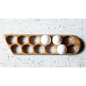 Modern Designer Wooden Egg Holder For Fresh Eggs Wood Egg Storage Rack & Organizer Eco-Friendly Farmhouse <b>Kitchen</b> - Product Image 6