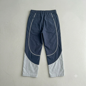 Conjunto Deportivo de Dos Piezas para Hombre de Primera Calidad, Diseño Color Block Azul Marino y Gris, Tejido de Poliéster de Secado Rápido, Otoño - Product Image 4