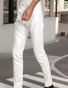 Pantalon cargo en cuir de vache véritable pour homme, avec empiècements matelassés, pantalon cargo en cuir à boutons pression pour homme - Product Image 2