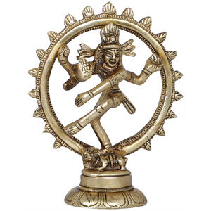 Sculpture Nataraja de 4 pouces faite à la main en laiton petit article pour cadeaux fabriqué en Inde - Product Image 2