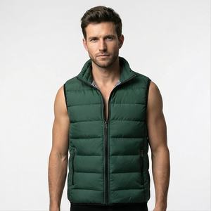 Chaleco de invierno de lana clásico para hombre, chaqueta acolchada de algodón transpirable informal, abrigo de piel con cuello levantado, decoración de bolsillo de talla grande - Product Image 1