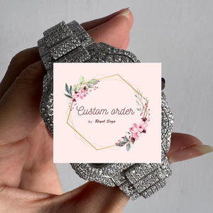 Montre de luxe personnalisée pour homme, style arabe, plaquée rhodium, avec diamants et moissanite, boîtier carré, affichage chiffres arabes - Product Image 1