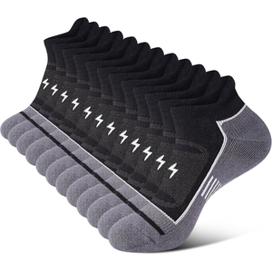Men's <b>Black</b> Ankle <b>Socks</b> With Pattern Breathable Knitted Sports <b>Socks</b> Summer Lightweight Fit - Product Image 1