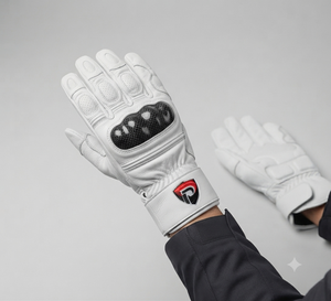 Gants de moto DUMELA INTERNATIONAL de haute qualité, vintage, en cuir véritable blanc, doublure en coton, pour l'extérieur, longueur jusqu'au coude - Product Image 3