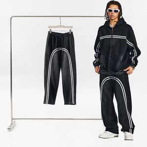 Pantalon de jogging large en molleton léger personnalisé pour homme, 350 GSM, délavé à l'acide, style workwear, service OEM - Product Image 4