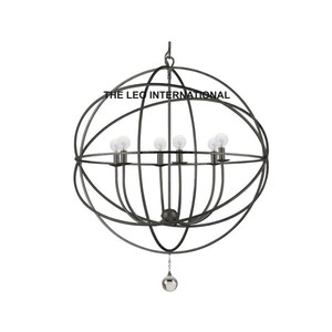 โคมไฟระย้าแต่งงานสุดหรูแบบกำหนดเอง โคมไฟห้อยเพดานโลหะสีดำ ไฟ LED โมเดิร์น สำหรับเพดานสูง โรงแรม วิลล่า คลับ - Product Image 1