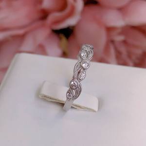 Anillo de compromiso de plata de ley con topacio blanco, estilo eternidad, para fiesta, regalo de aniversario para mujer - Product Image 2