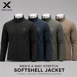 X Sports City Men's 4-Way Stretch Softshell <b>Jacket</b> | Waterproof & Wind-Resistant Thermal <b>Fleece</b> <b>Lined</b> Winter Outerwear OEM/ODM - Product Image 1
