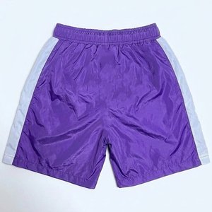 Unisex Purple White Color Blocking Tracksuit Set Full Sleeve Half Zip Lightweight Sporty Design Spring Adults Short <b>Pants</b> - Product Image 2