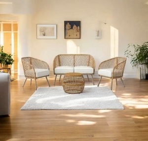 Conjunto de Sillas de Jardín de Mimbre Hechas a Mano de Estilo Vintage con Mesa, Muebles de Exterior, Sofá de Jardín, Silla de Café, Conjunto de Restaurante - Product Image 4