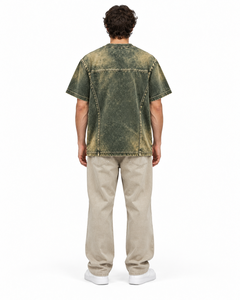 Camiseta de Algodón Oversize Vintage con Bolsillo y Lavado Ácido, Estilo Streetwear Unisex, Personalizada al por Mayor, Marca Privada - Product Image 5