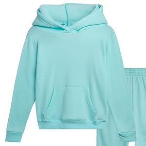 Ensemble de survêtement à capuche pour femme, couleur unie, manches longues, coupe décontractée, respirant, en coton, pour l'automne - Product Image 2
