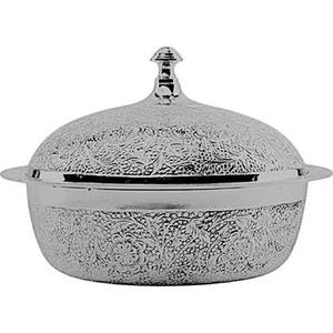Marmite en acier plaqué argent gravée à la main Artisan avec couvercle Plat de service élégant pour hôtels haut de gamme Mariage et salle à manger - Product Image 6