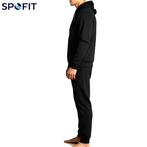ชุดวอร์มฤดูหนาวผู้ชายรุ่นล่าสุดปี 2026 ผ้าฝ้าย 100% ชุดลำลองแขนยาวสีดำล้วน ชุดกีฬากลางแจ้งสำหรับผู้ชาย - Product Image 2