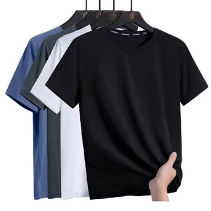 T-shirt en coton uni à manches courtes et col rond pour homme, coupe classique, respirant, style jersey décontracté, noir, blanc, bleu, gris - Product Image 2