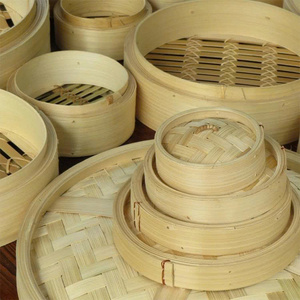 Cuiseur vapeur rond en bambou pour la cuisine, idéal pour les raviolis et la présentation - Product Image 6