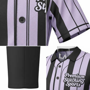 Conjunto de uniforme de béisbol unisex, conjunto de camiseta de béisbol con rayas sublimadas, pantalón de béisbol con estampado digital, camiseta de softbol con botones frontales - Product Image 6